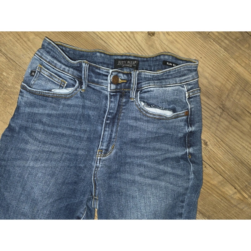 Judy Blue Jeans Womens 5 x 26 Medium Wash Slim Fit Mid Rise JB82549DK - Picture 2 of 5